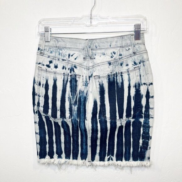 Good American Shibori Tie Dye Mini Jean Skirt Size 2 Summer spring - Picture 5 of 11